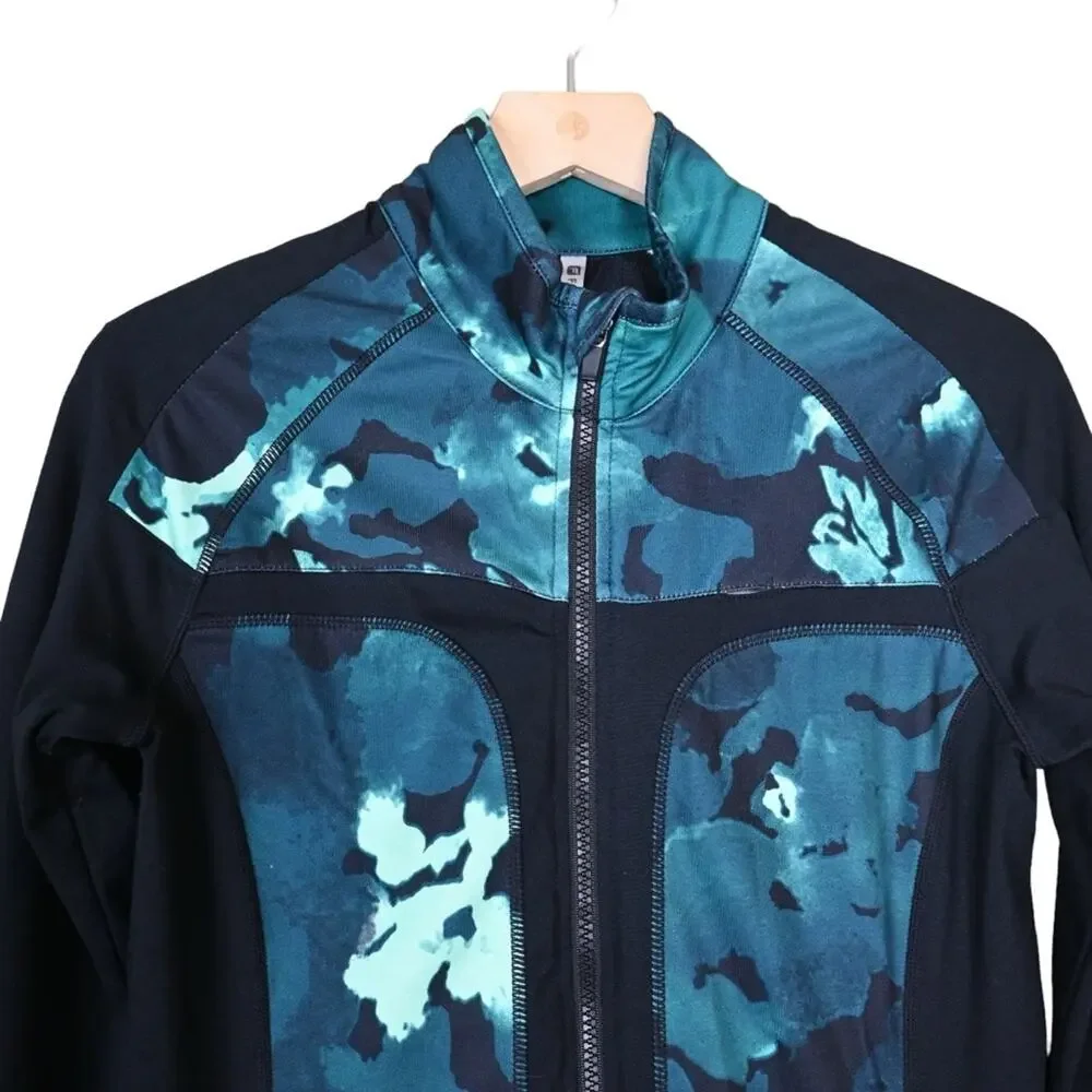 Fabletics Womens XS Jojo Zip Front Jacket in Black/Nocturnal Floral Print